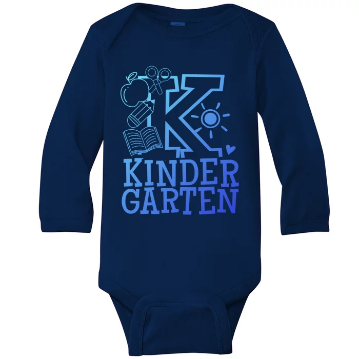 K Kinder Kindergarten Teacher Team Gift Baby Long Sleeve Bodysuit