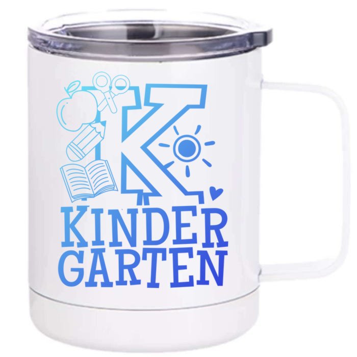 K Kinder Kindergarten Teacher Team Gift Front & Back 12oz Stainless Steel Tumbler Cup