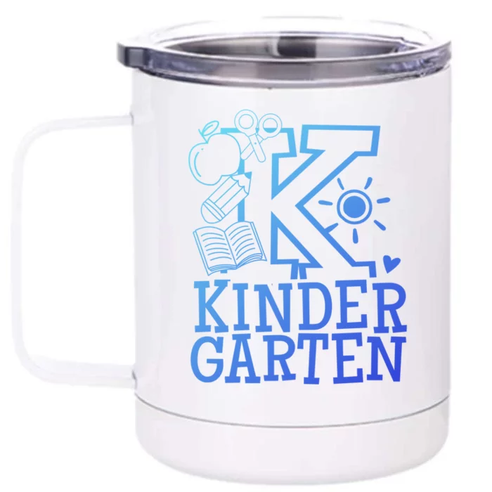 K Kinder Kindergarten Teacher Team Gift Front & Back 12oz Stainless Steel Tumbler Cup