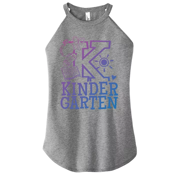 K Kinder Kindergarten Teacher Team Gift Women’s Perfect Tri Rocker Tank