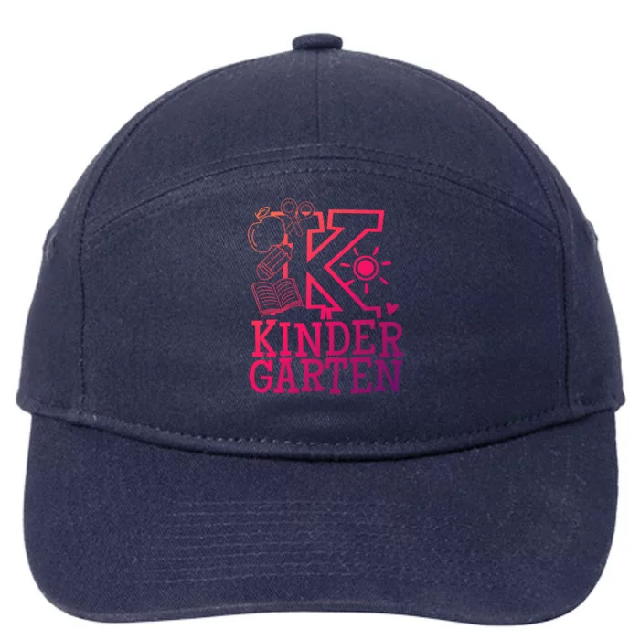 K Kinder Kindergarten Teacher Team Gift 7-Panel Snapback Hat