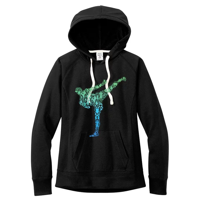 Kickboxing Kickboxer Karate Boy Women's Fleece Hoodie