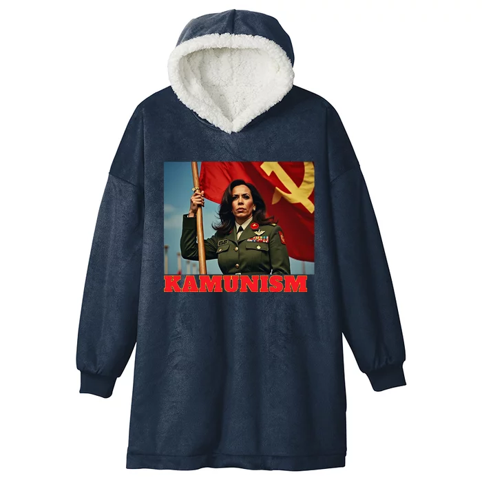 Kammunism Kamunism Komrade Comrade Kamala Forward 2024 Hooded Wearable Blanket