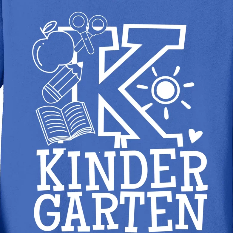 K Kinder Kindergarten Teacher Team Cute Gift Kids Long Sleeve Shirt