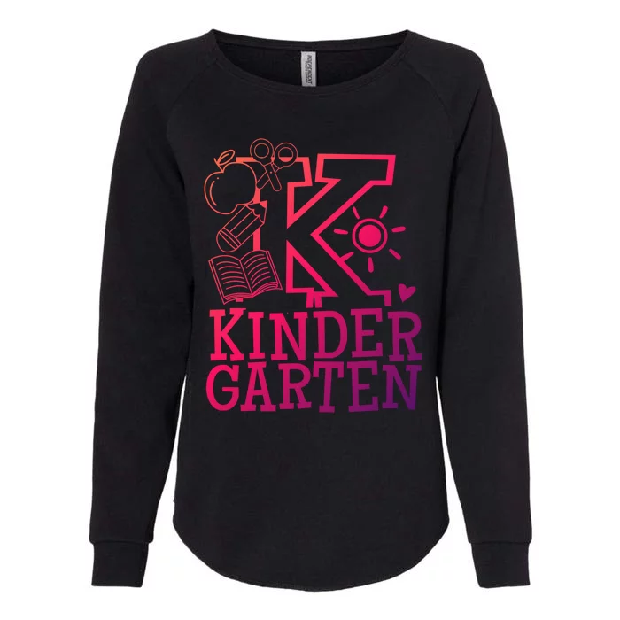 K Kinder Kindergarten Teacher Team Cute Gift Womens California Wash Sweatshirt