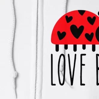 Kids Kids Love Bug Valentines Day Cute Ladybug With Hearts Gift Full Zip Hoodie