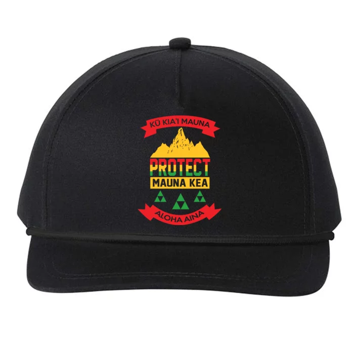 Ku Kia'i Mauna Protect Mauna Kea Aloha Aina Snapback Five-Panel Rope Hat