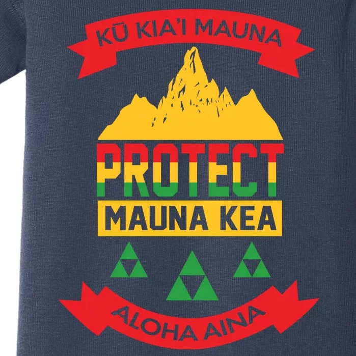 Ku Kia'i Mauna Protect Mauna Kea Aloha Aina Baby Bodysuit