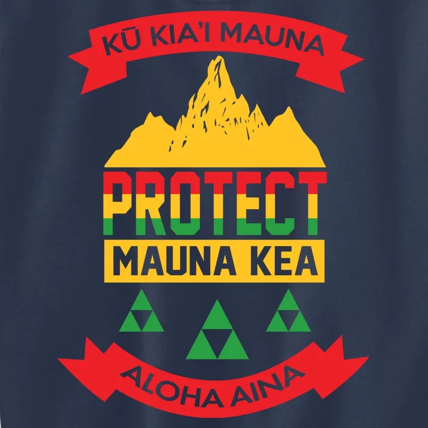 Ku Kia'i Mauna Protect Mauna Kea Aloha Aina Kids Sweatshirt