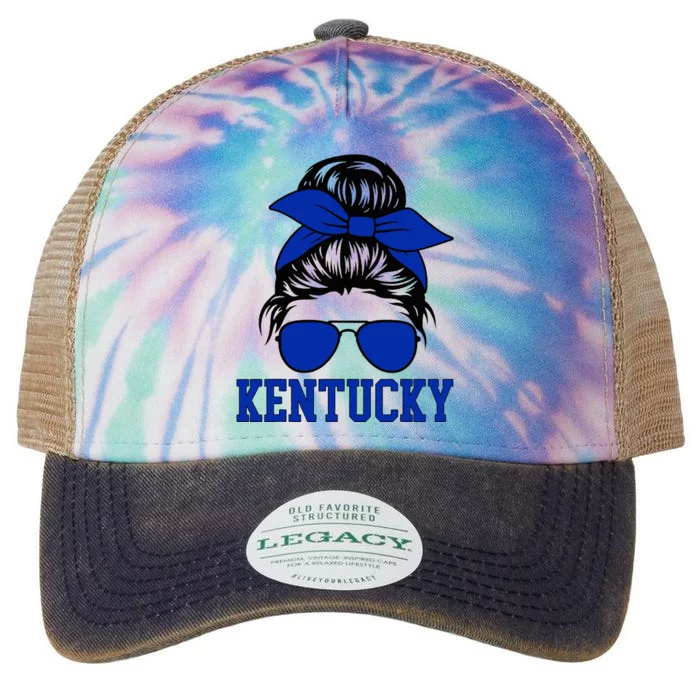 Kentucky Ky Messy Bun Varsity Legacy Tie Dye Trucker Hat