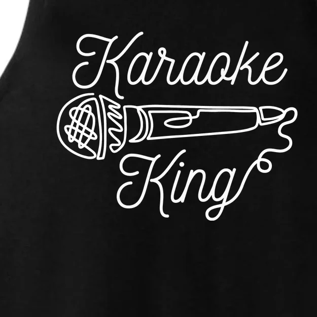 Karaoke King Microphone Musical Ladies Tri-Blend Wicking Tank