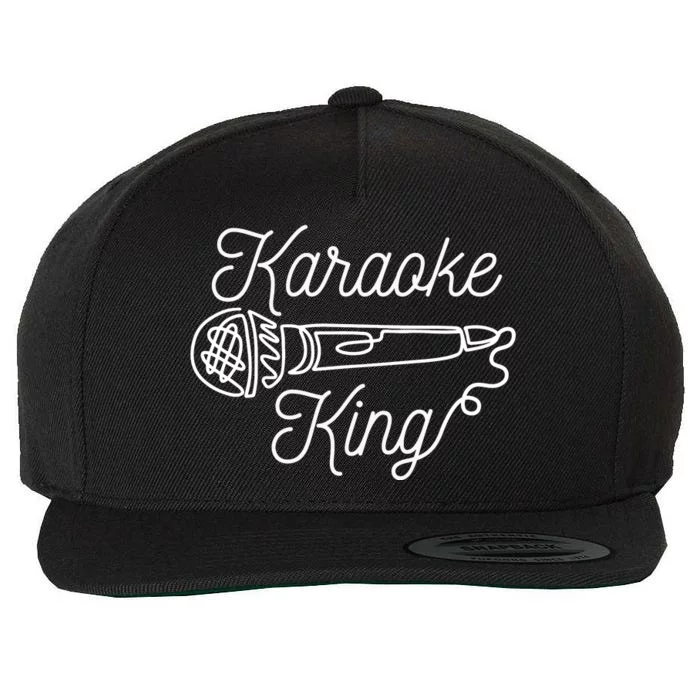 Karaoke King Microphone Musical Wool Snapback Cap