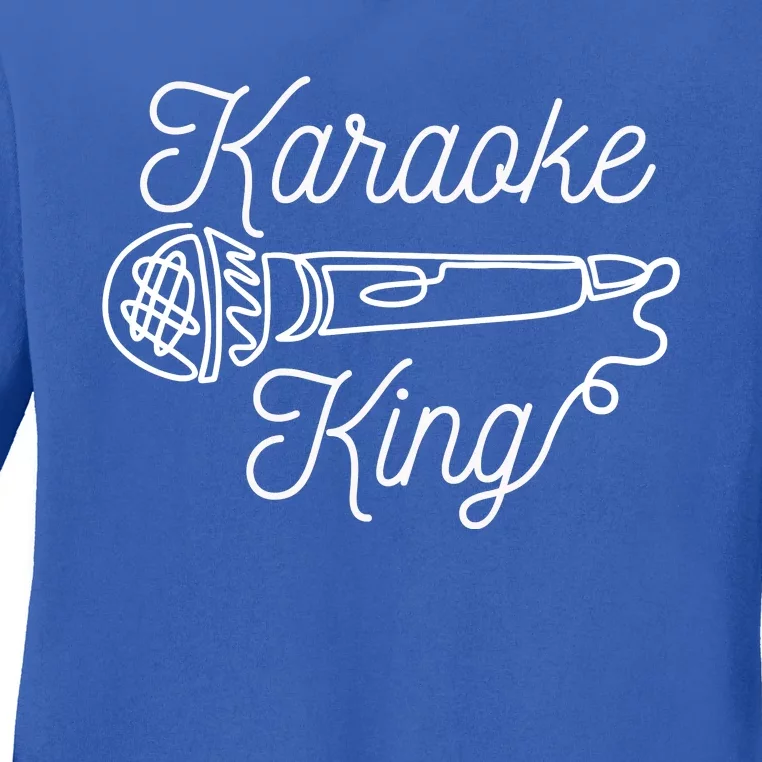 Karaoke King Microphone Musical Ladies Long Sleeve Shirt