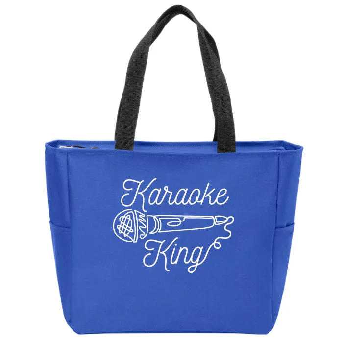 Karaoke King Microphone Musical Zip Tote Bag