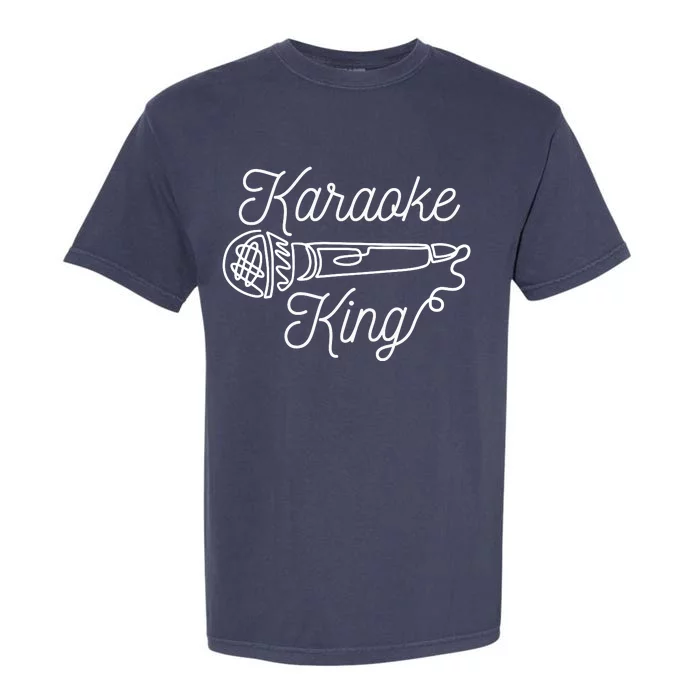 Karaoke King Microphone Musical Garment-Dyed Heavyweight T-Shirt