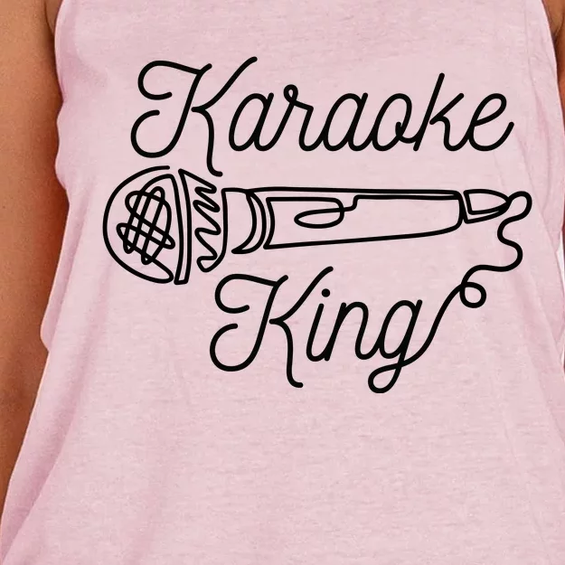 Karaoke King Microphone Musical Women's Knotted Racerback Tank