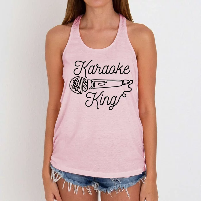 Karaoke King Microphone Musical Women's Knotted Racerback Tank