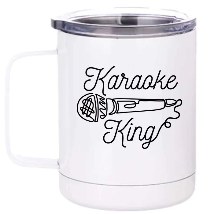 Karaoke King Microphone Musical Front & Back 12oz Stainless Steel Tumbler Cup