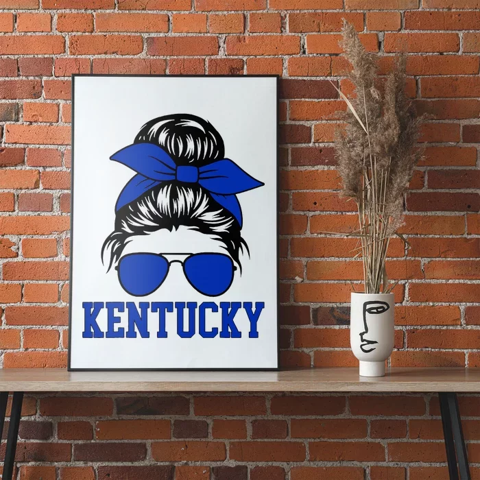 Kentucky Ky Messy Bun Varsity Vintage Sports Poster