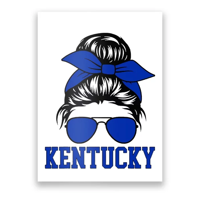 Kentucky Ky Messy Bun Varsity Vintage Sports Poster