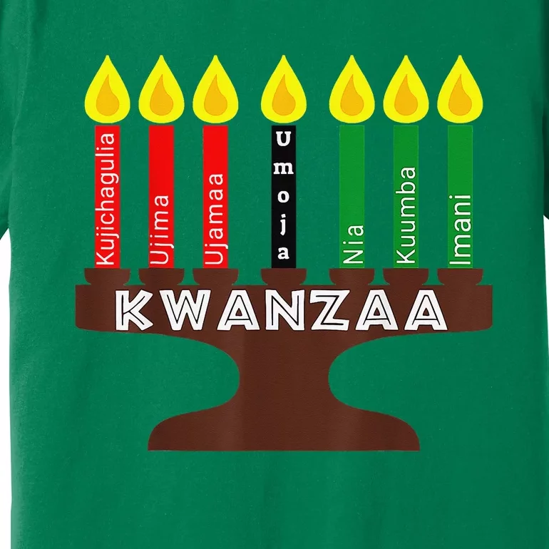 Kwanzaa Kinara Mishumaa With 7 Principles Premium T-Shirt