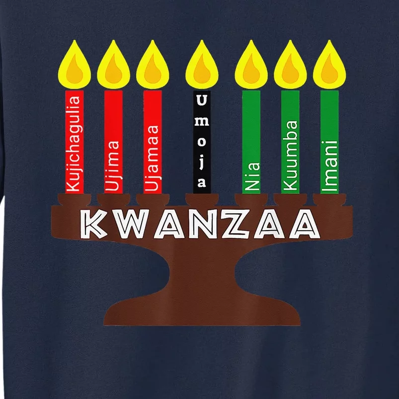 Kwanzaa Kinara Mishumaa With 7 Principles Tall Sweatshirt