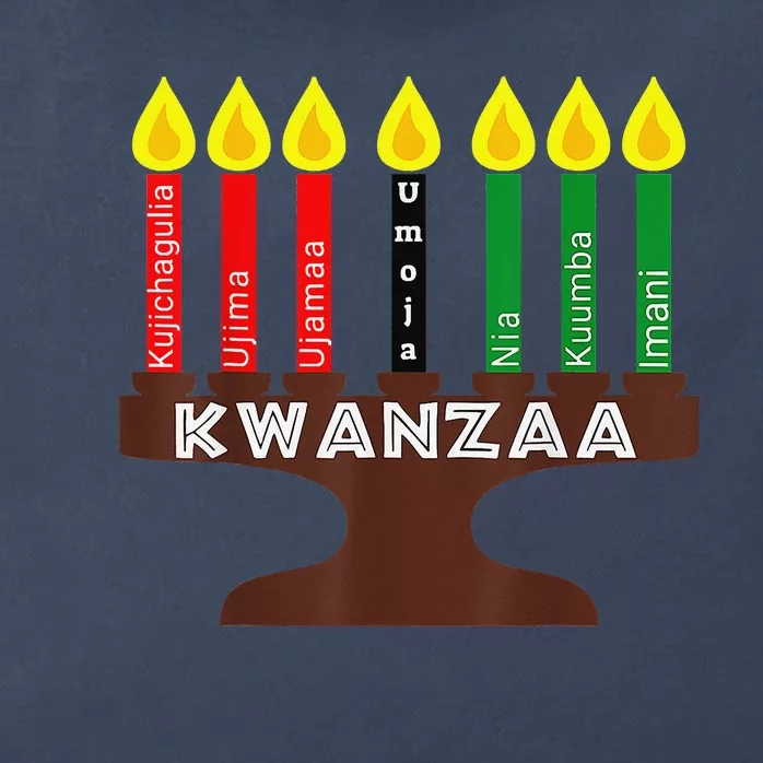 Kwanzaa Kinara Mishumaa With 7 Principles Zip Tote Bag