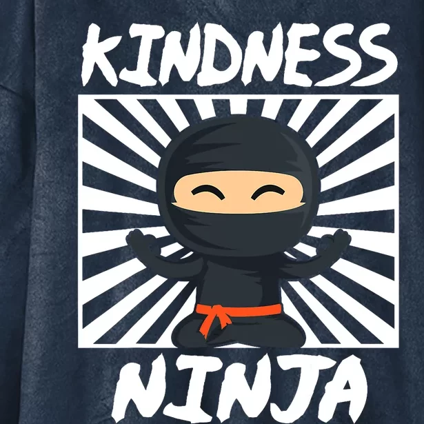 Kids Kindness Ninja Anti Bullying Gift Orange Unity Day Hooded Wearable Blanket