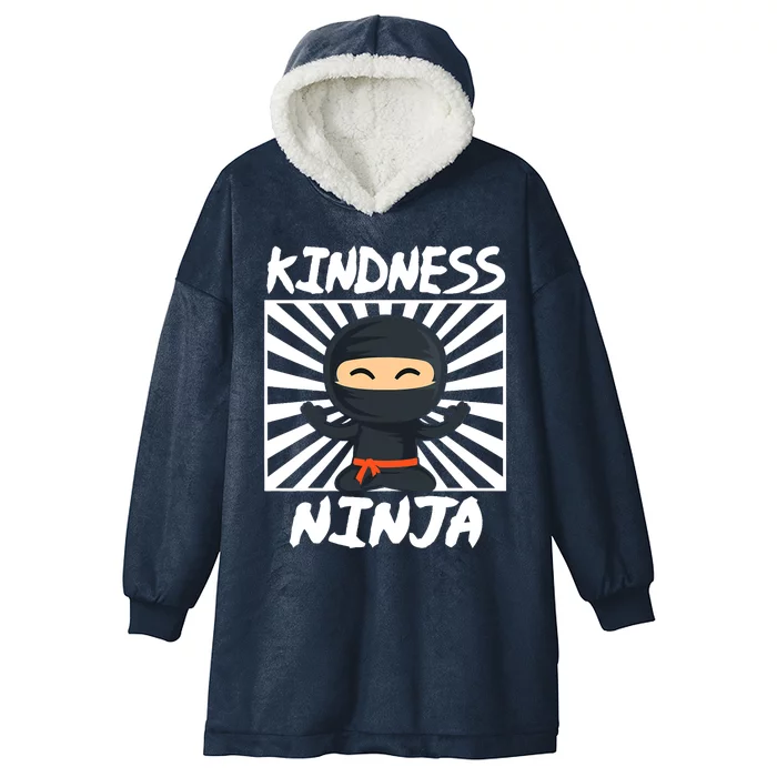 Kids Kindness Ninja Anti Bullying Gift Orange Unity Day Hooded Wearable Blanket