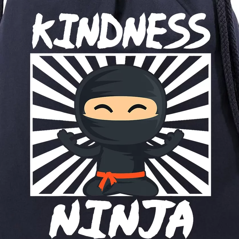 Kids Kindness Ninja Anti Bullying Gift Orange Unity Day Drawstring Bag