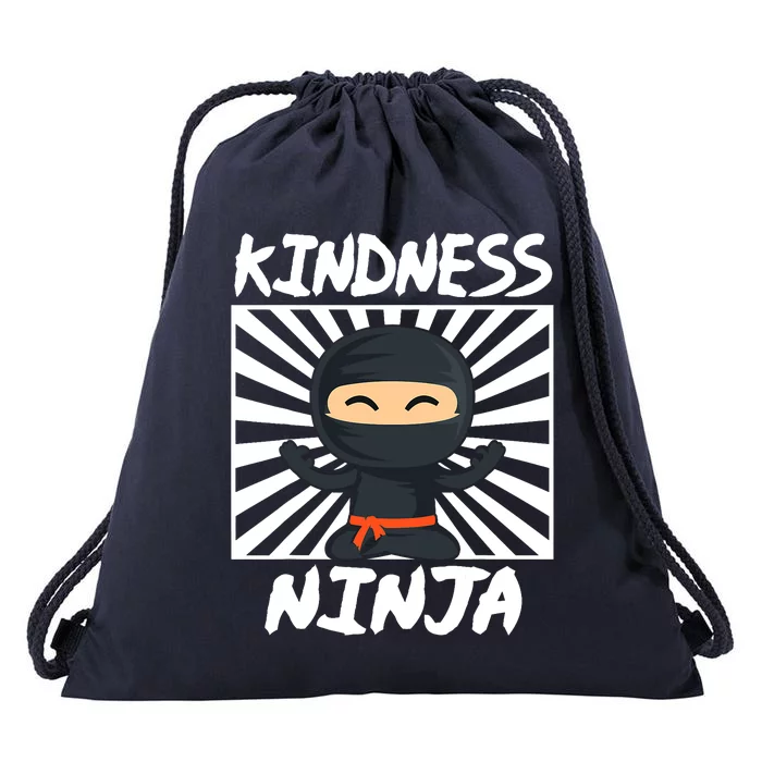 Kids Kindness Ninja Anti Bullying Gift Orange Unity Day Drawstring Bag