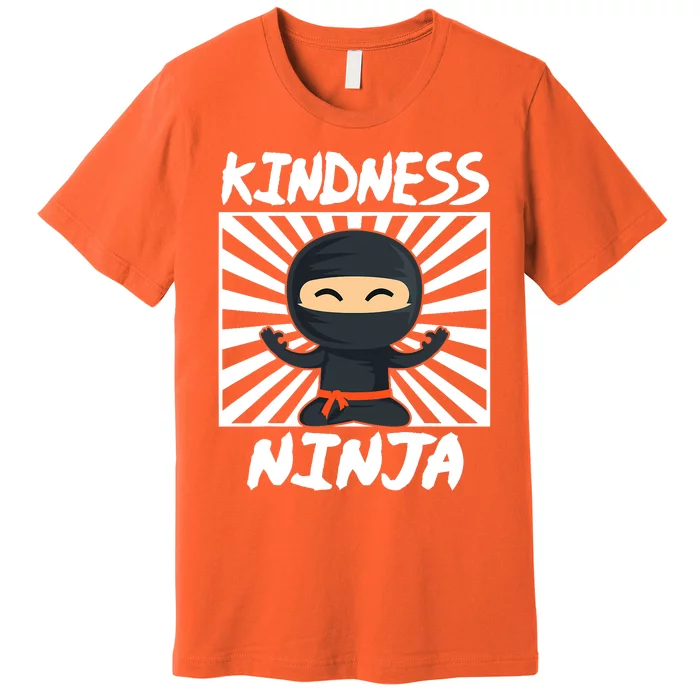 Kids Kindness Ninja Anti Bullying Gift Orange Unity Day Premium T-Shirt