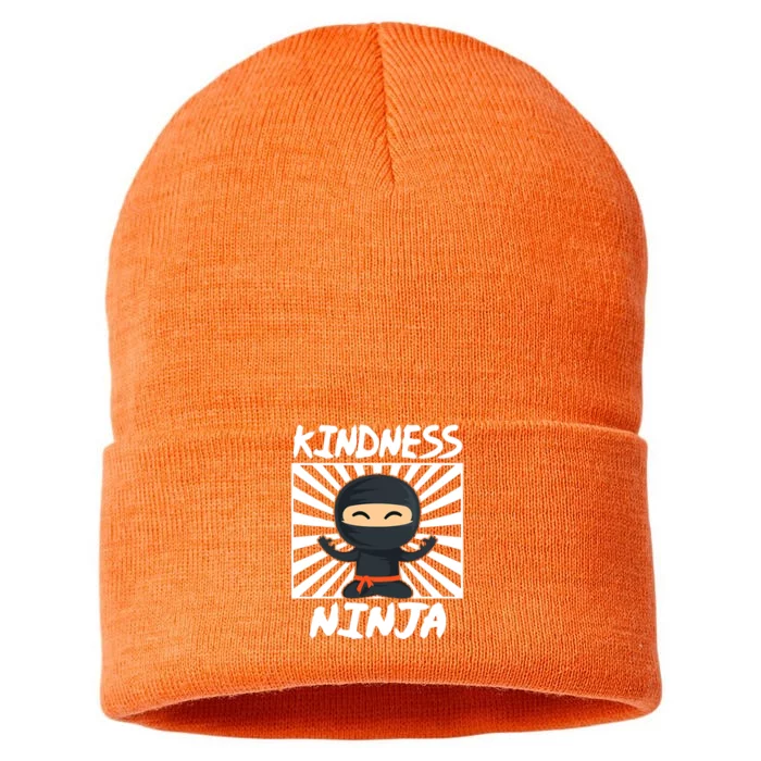 Kids Kindness Ninja Anti Bullying Gift Orange Unity Day Sustainable Knit Beanie