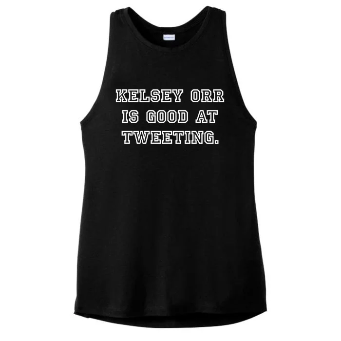 Kelseytayorr Kelsey Orr Is Good At Tweeting Ladies Tri-Blend Wicking Tank