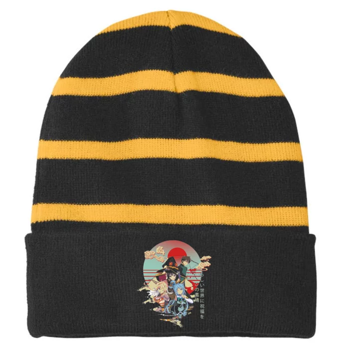 Konosuba Striped Beanie with Solid Band