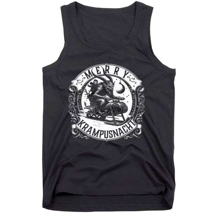 Krampusnacht Krampus on a Snowmobile Tank Top