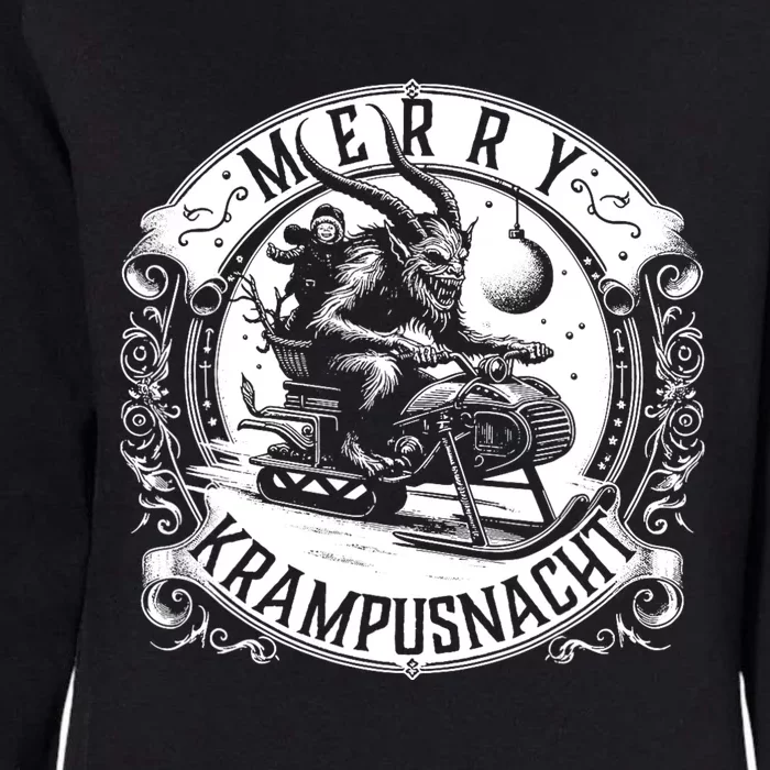 Krampusnacht Krampus On A Snowmobile Womens California Wash Sweatshirt