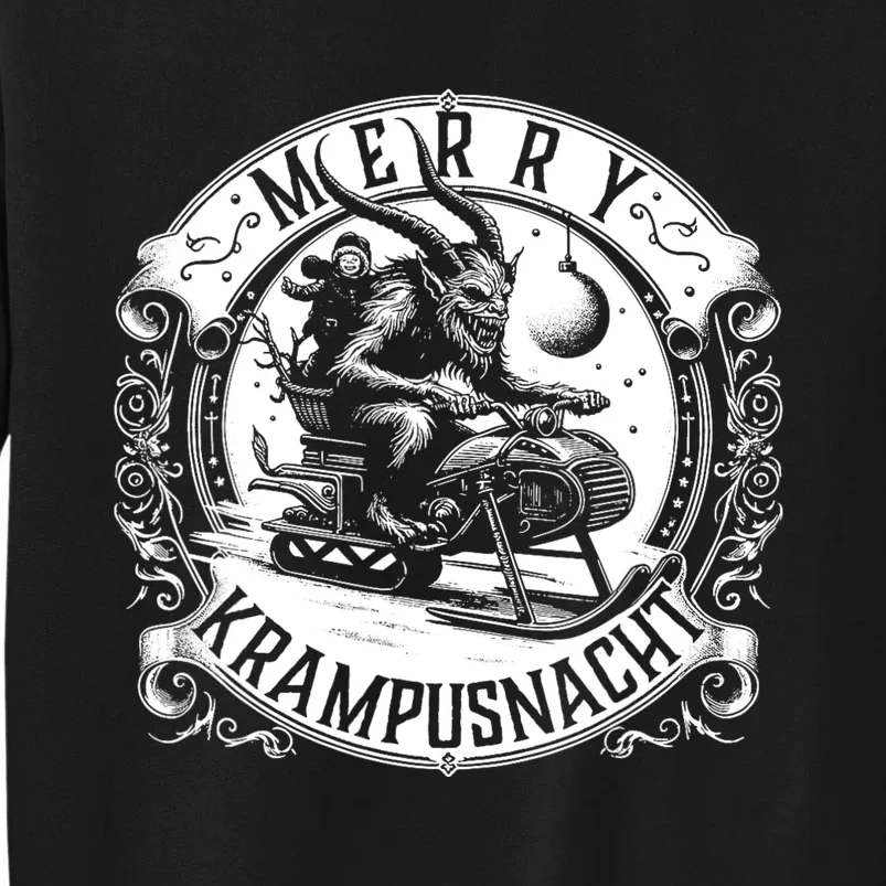 Krampusnacht Krampus On A Snowmobile Tall Sweatshirt