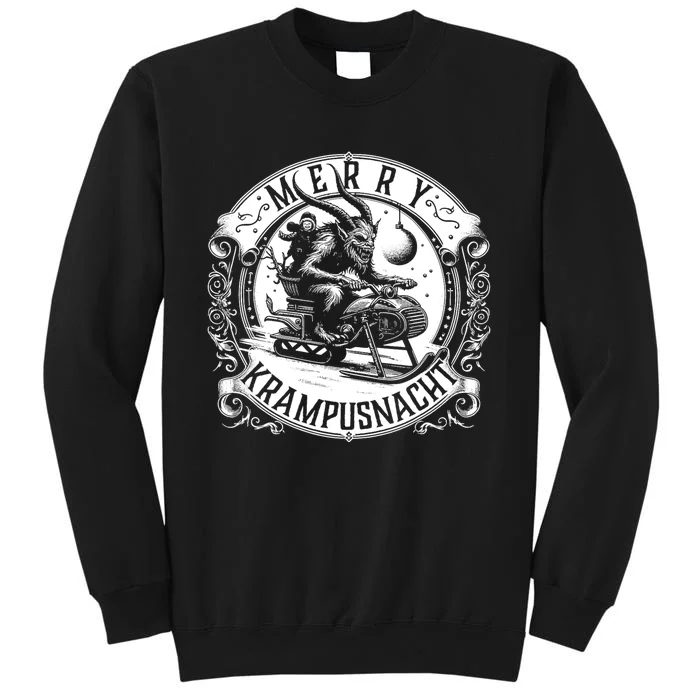 Krampusnacht Krampus On A Snowmobile Tall Sweatshirt