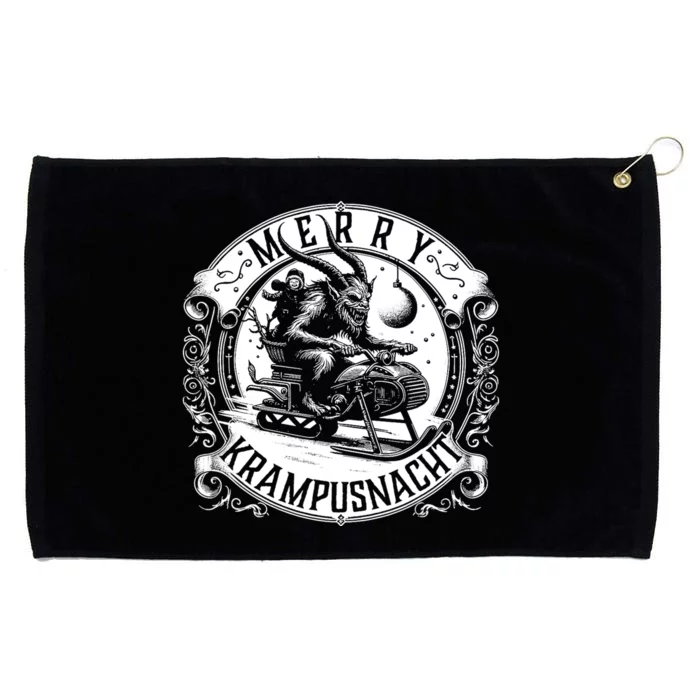 Krampusnacht Krampus On A Snowmobile Grommeted Golf Towel