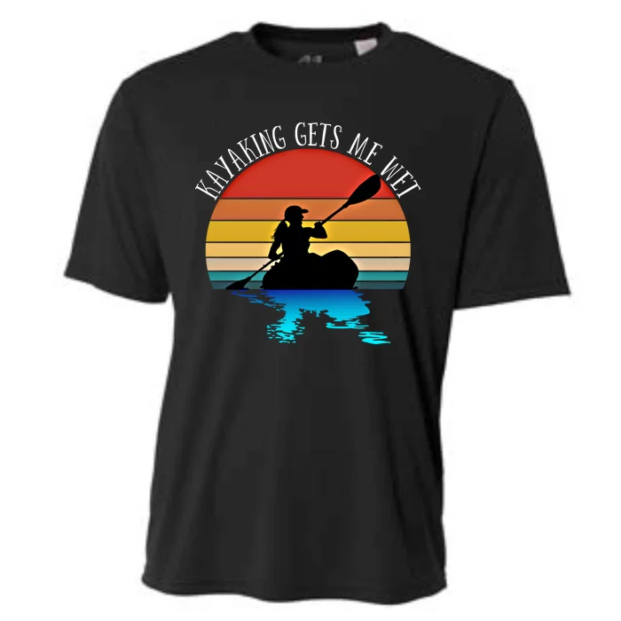 Kayaking Kayak Retro Art Canoe Gift Cooling Performance Crew T-Shirt