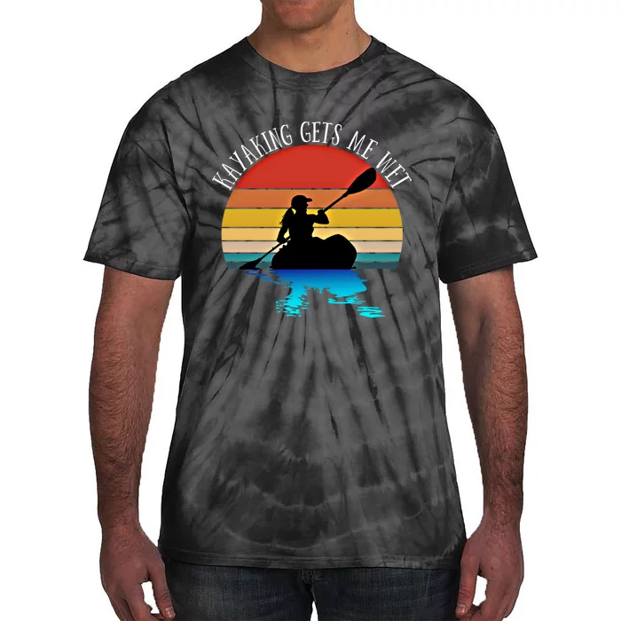 Kayaking Kayak Retro Art Canoe Gift Tie-Dye T-Shirt