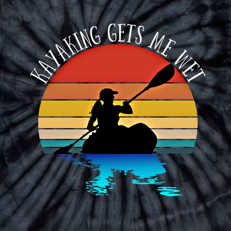 Kayaking Kayak Retro Art Canoe Gift Tie-Dye T-Shirt