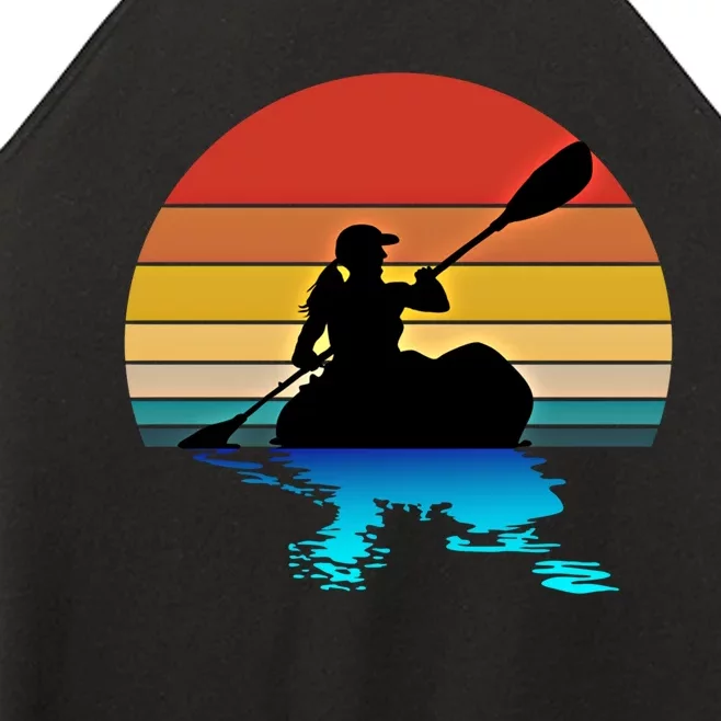 Kayaking Kayak Retro Art Canoe Cute Gift Women’s Perfect Tri Rocker Tank