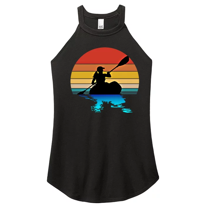 Kayaking Kayak Retro Art Canoe Cute Gift Women’s Perfect Tri Rocker Tank