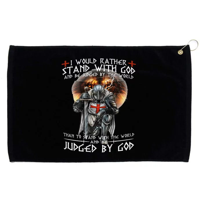 Kneeling Knight Templar Stand With God Religious Grommeted Golf Towel