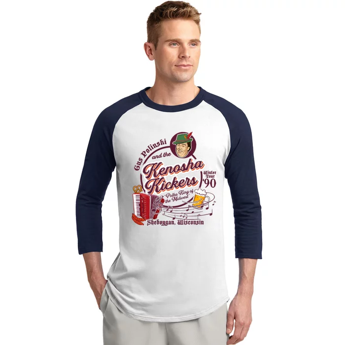 Kenosha Kickers The Polka King Of The Midwest Baseball Sleeve Shirt