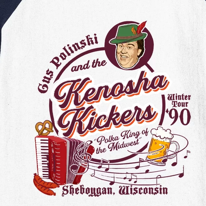 Kenosha Kickers The Polka King Of The Midwest Baseball Sleeve Shirt