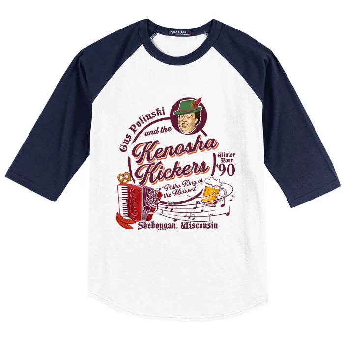 Kenosha Kickers The Polka King Of The Midwest Baseball Sleeve Shirt