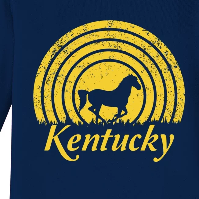 Kentucky Ky Thoroughbred Horse Farm Racing Derby Infield Meaningful Gift Baby Long Sleeve Bodysuit